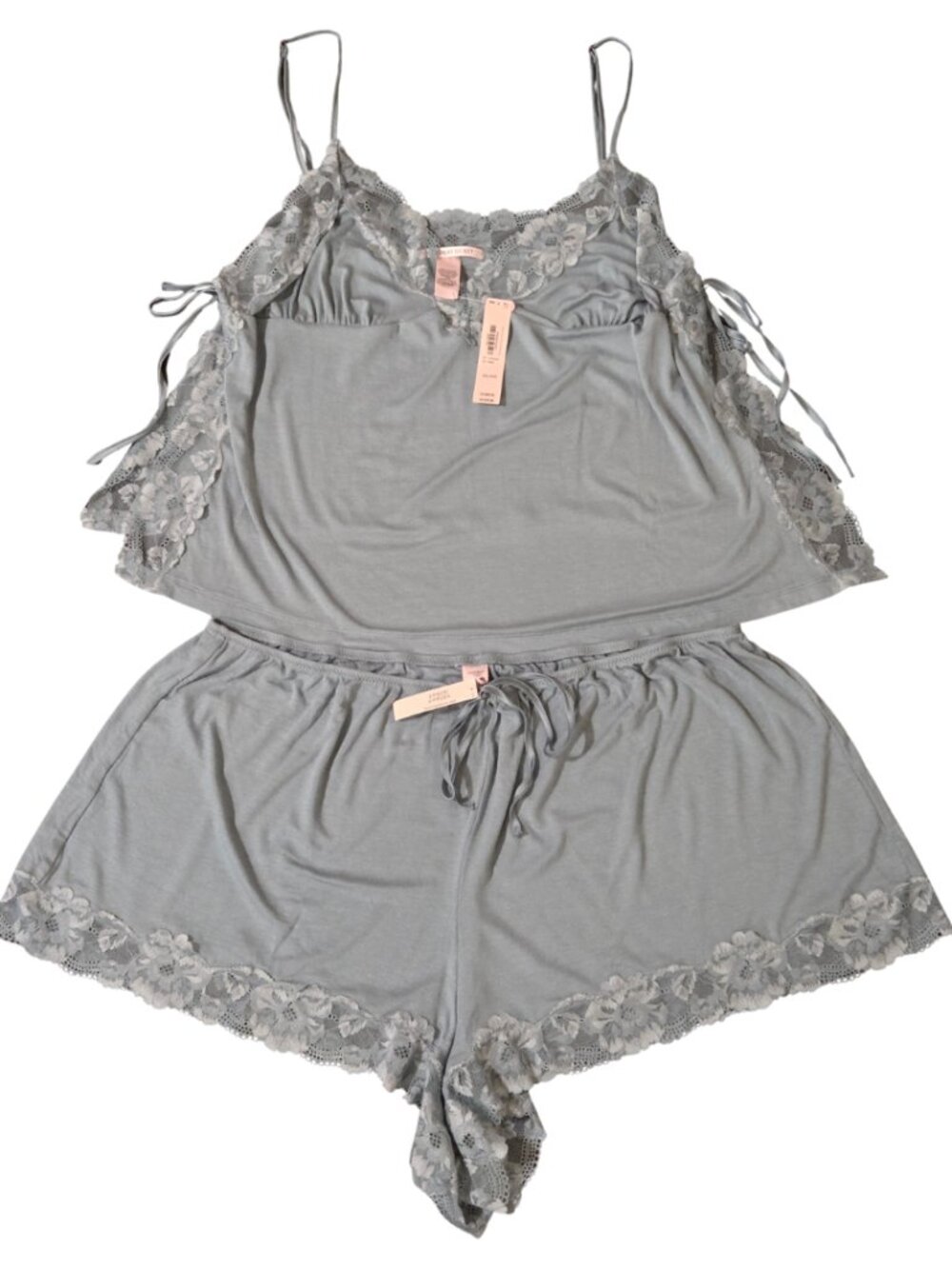 Victoria's Secret SoSoft Modal Ribbed Lace-Trim Cami & Shorts Set Size XXL  NWT